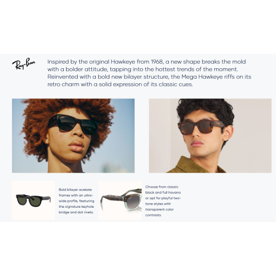 Ray-Ban Mega Hawkeye RB0298S 1292M2 Polarized