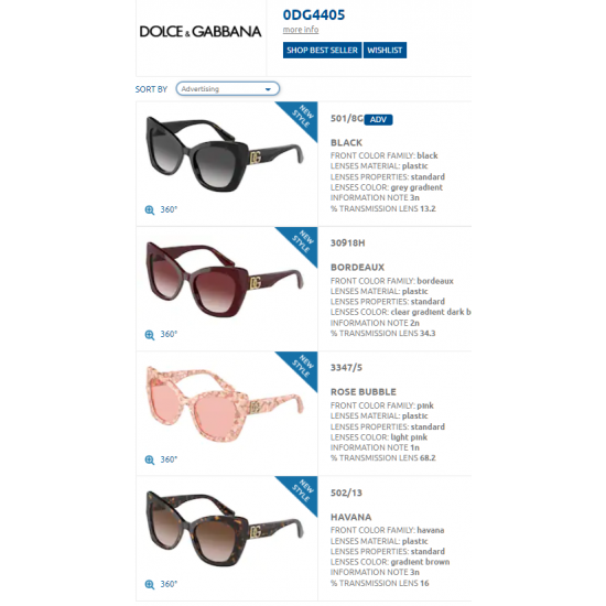 Dolce&Gabbana DG4405 501/8G